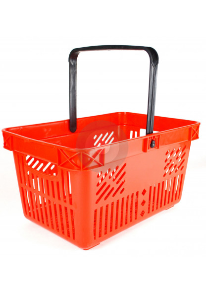 red plastic shopping basket
