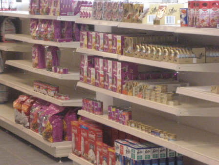 Animal feed shelving display