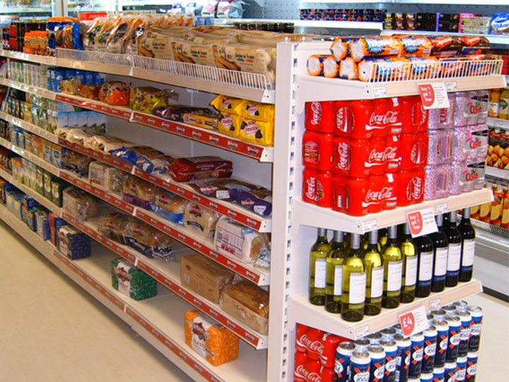 Gondola Shelving in Convenience Store