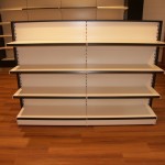 Gift Shop Gondola Shelving with Wood Trim