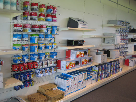 Office Supplies Store Wall Shelving