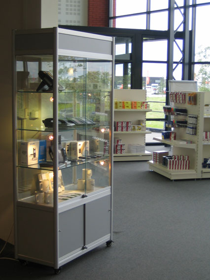 Glass Display Cabinet in Store