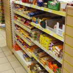 Petrol station gondola shelving