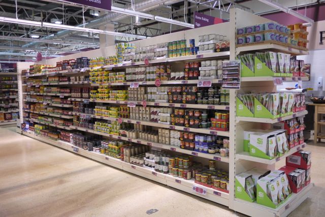 Gondola Shelving in Supermarket