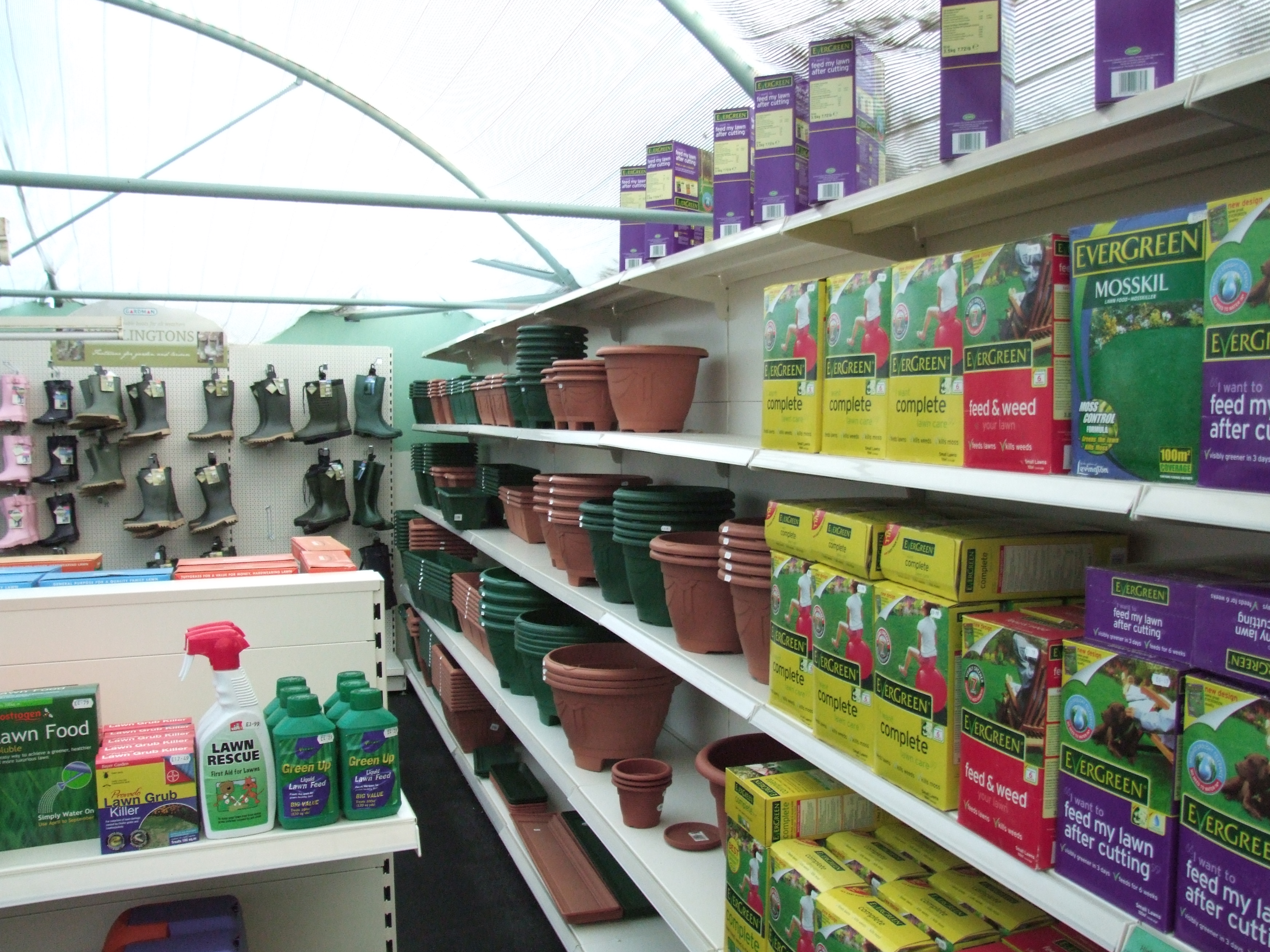 Wall Shelving in Garden Centre