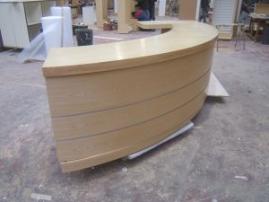 Curved Reception Desk for Clubs and Hotels