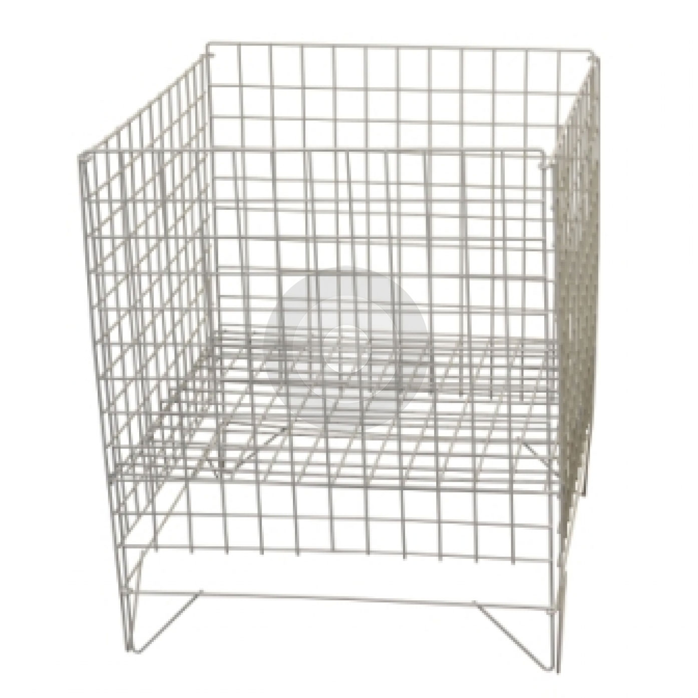 Box of 2 New Chrome Wire Dump Basket w/Adjustable Shelf 18w x 17d x 30h 