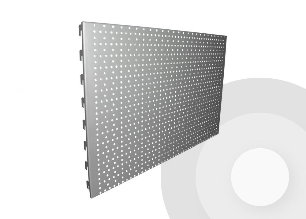 Perforated Pegboard Back Panel Silver (RAL9006)