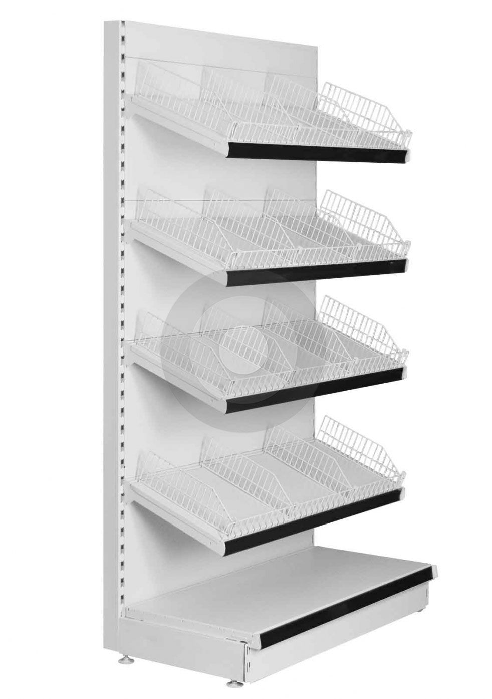 Shelving with Wire Risers & Dividers for Product Binning