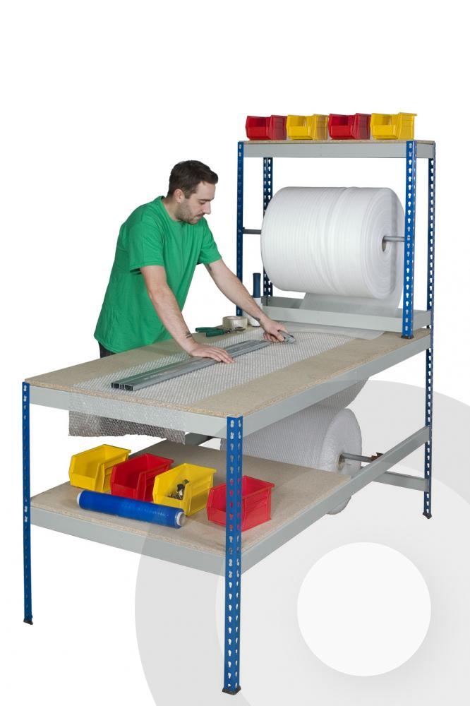 Rivet Rack Long Packing Bench | Packing Station | Shelving Megastore