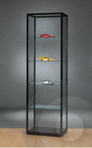 Black  Display Cabinet with Glass Top 600mm