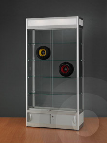 1000mm illuminated header cabinet with storage