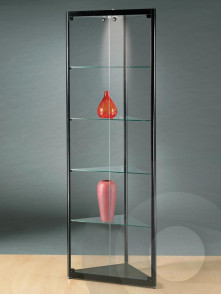 Black Corner Display Cabinet