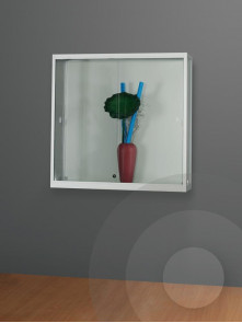 Wall Mounted Display Cabinet  with Glass Top
