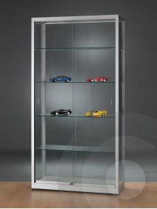 Wide Display Cabinet with Glass Top