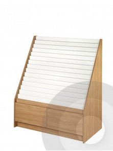 15 tier greetings card unit with storage drawers underneath