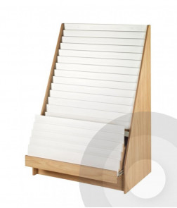 18 tier greeting card display unit with hidden drawer