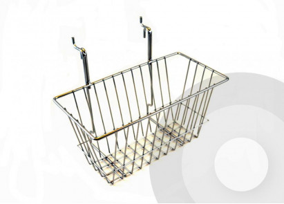 narrow slatwall basket with grid fitting