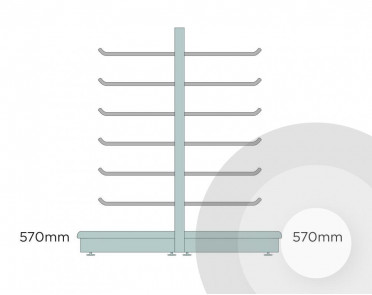 Deep Gondola Pegboard Unit Silver (RAL9006)