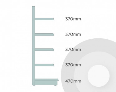Medium Internal Corner Shelving Unit 90 Degree Silver (RAL9006)