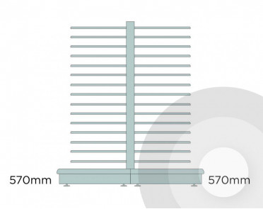 Deep Gondola Slatwall Unit Silver (RAL9006)