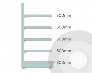 Extra Shallow Maximum Display Wall Shelving Silver (RAL9006)
