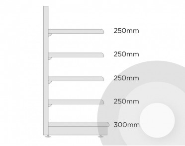 extra shallow wall shelving diagram