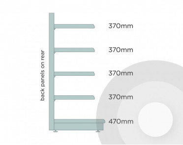 Medium Promo Shelving Base + 4 Silver (RAL9006)