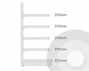 Medium wall shelving diagram