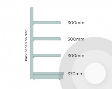 Silver Shallow Low Promo Shelving End Bay (RAL9006)