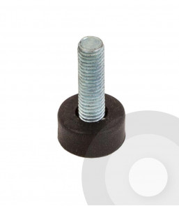 Plastic foot leveller for chrome wire shelving
