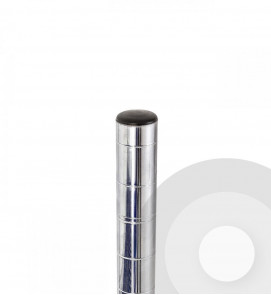 Upright plastic top cap chrome wire shelving