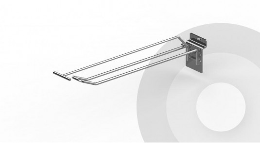 Euro Looped Slatwall Hook with Overarm 300mm (Box 100) Chrome