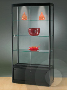 Black  Display Cabinet with Cupboard