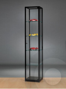 Black Display Cabinet  with Glass Top 400 mm