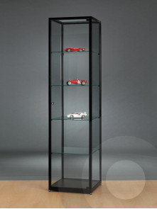 Black Display Cabinet with Glass Top 500 mm