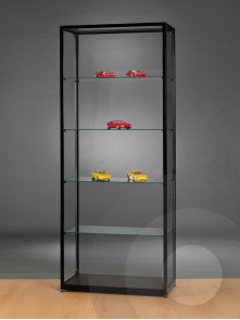 Black Retail Display Cabinet with Glass Top - 800mm