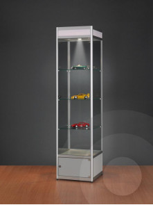 500mm illuminated header cabinet with storage