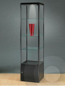 Black Display Cabinet With Storage Cupboard