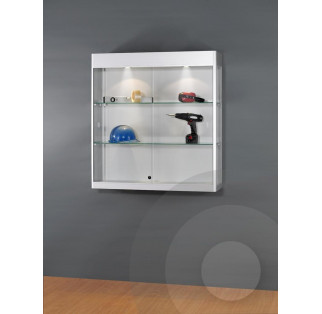 Wall Mounted Display Cabinet with Header for logo