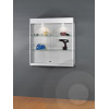 Wall mounted cabinet with logo header