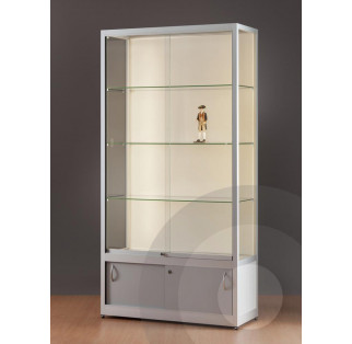 Wall Retail Display Cabinet with storage cupboard - 1000mm