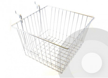 deep slatwall wire basket with grid fitting