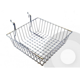 Shallow Wire Slatwall Basket with Grid Fitting (box of 6)