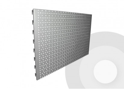 Perforated Pegboard Back Panel Silver  (RAL9006)