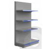 Silver Shallow Low Promo Shelving End Bay (RAL9006)