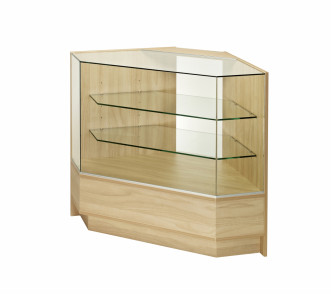 Angled Display Corner counter with glass front