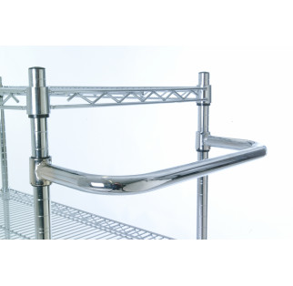 Trolley handle for chrome wire shelving