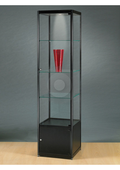 Black Display Cabinet with Ceiling Lights