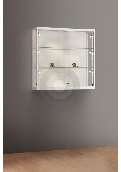 Wall Mounted Display Cabinet with Glass Top